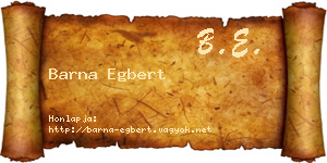 Barna Egbert névjegykártya